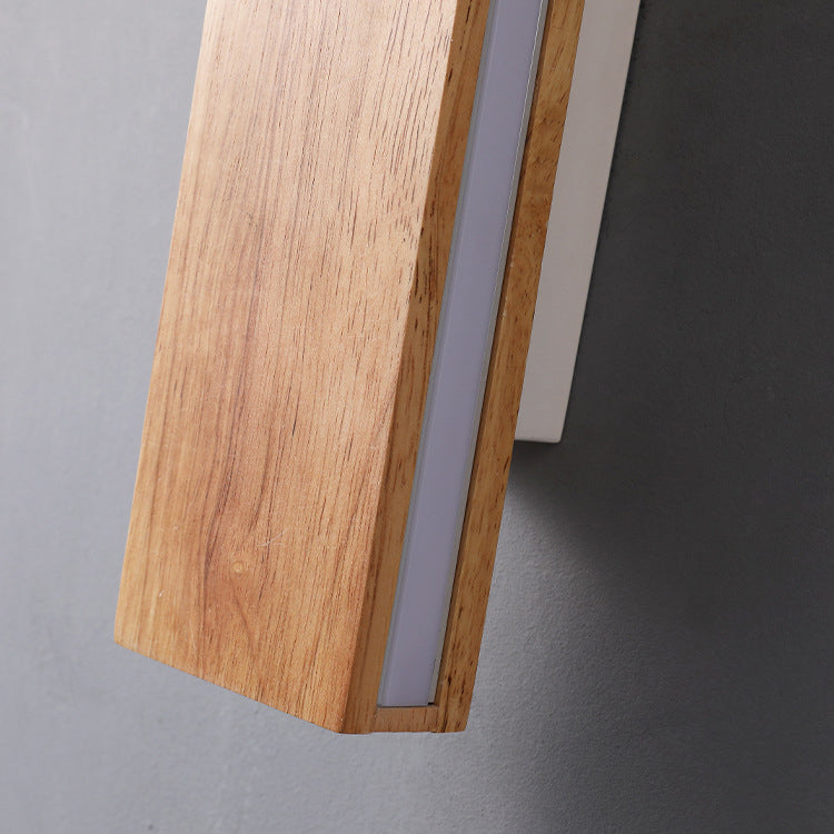 Elegant Solid Wood LED Wall Sconce Lamp