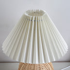 Nordic Rattan Pleated LED Table Lamp for Bedroom