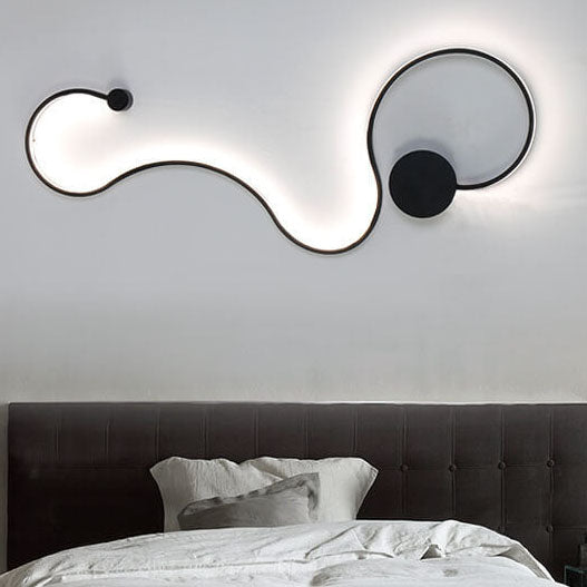 Curved Aluminum LED Snake Wall Sconce