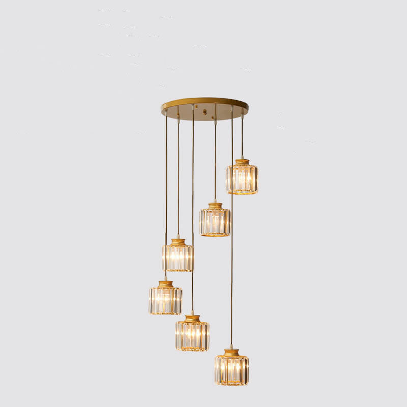 Contemporary Crystal Stairway Chandelier