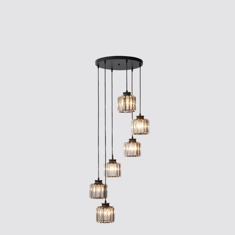 Contemporary Crystal Stairway Chandelier