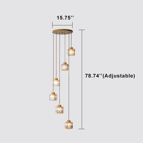 Contemporary Crystal Stairway Chandelier