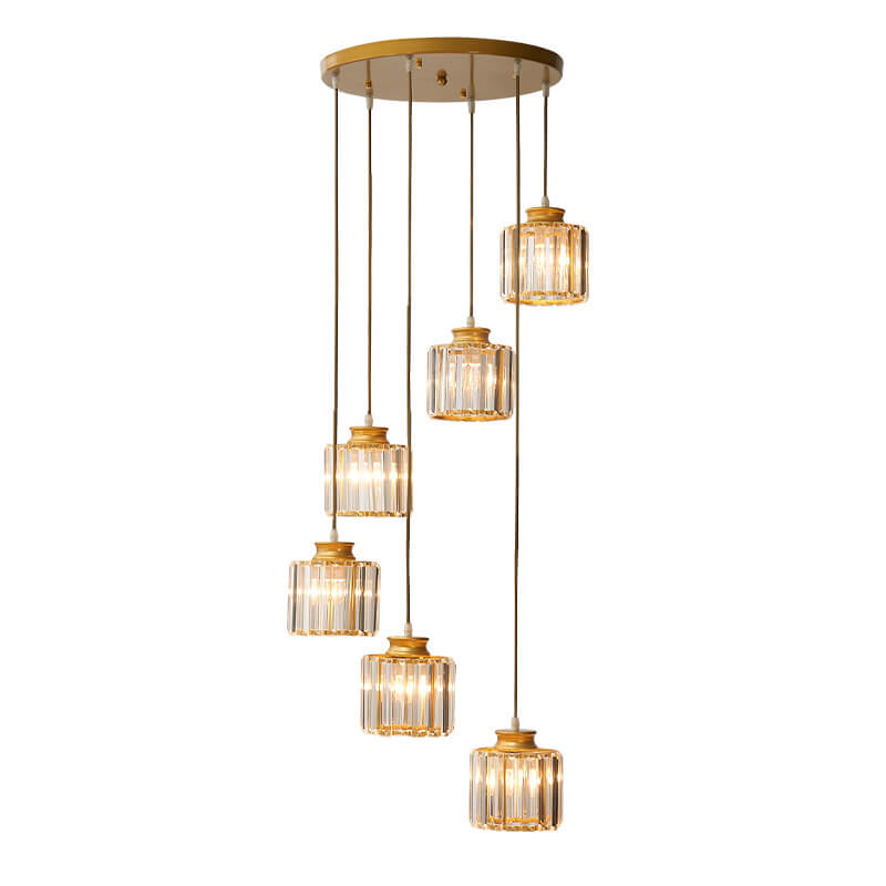 Contemporary Crystal Stairway Chandelier