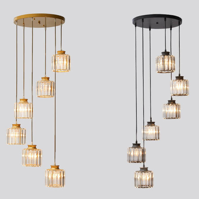 Contemporary Crystal Stairway Chandelier