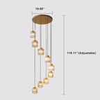 Contemporary Crystal Stairway Chandelier