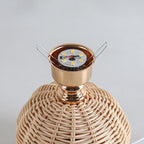 Nordic Rattan Pleated LED Table Lamp for Bedroom