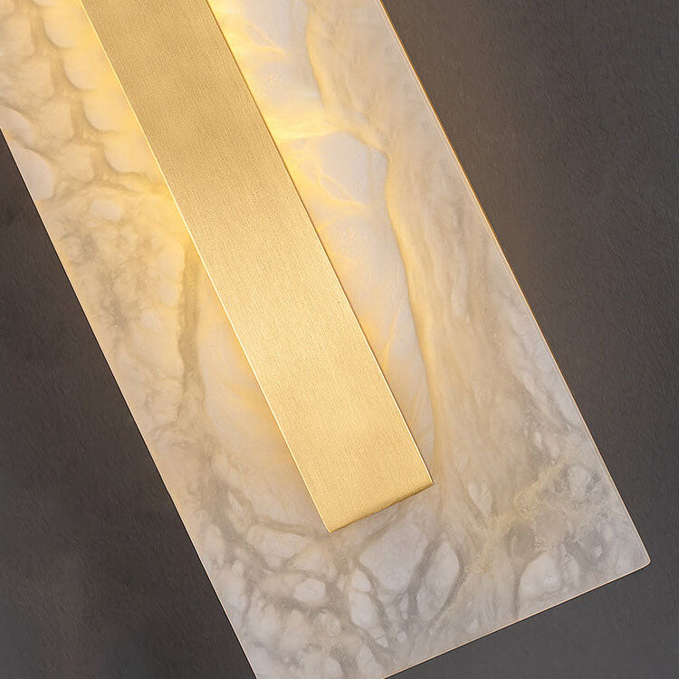 Premium Brass and Marble Oval LED Wall Sconce