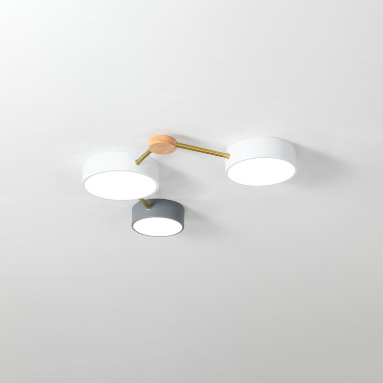 Scandinavian Minimalist Solid Wood and Iron LED Flush