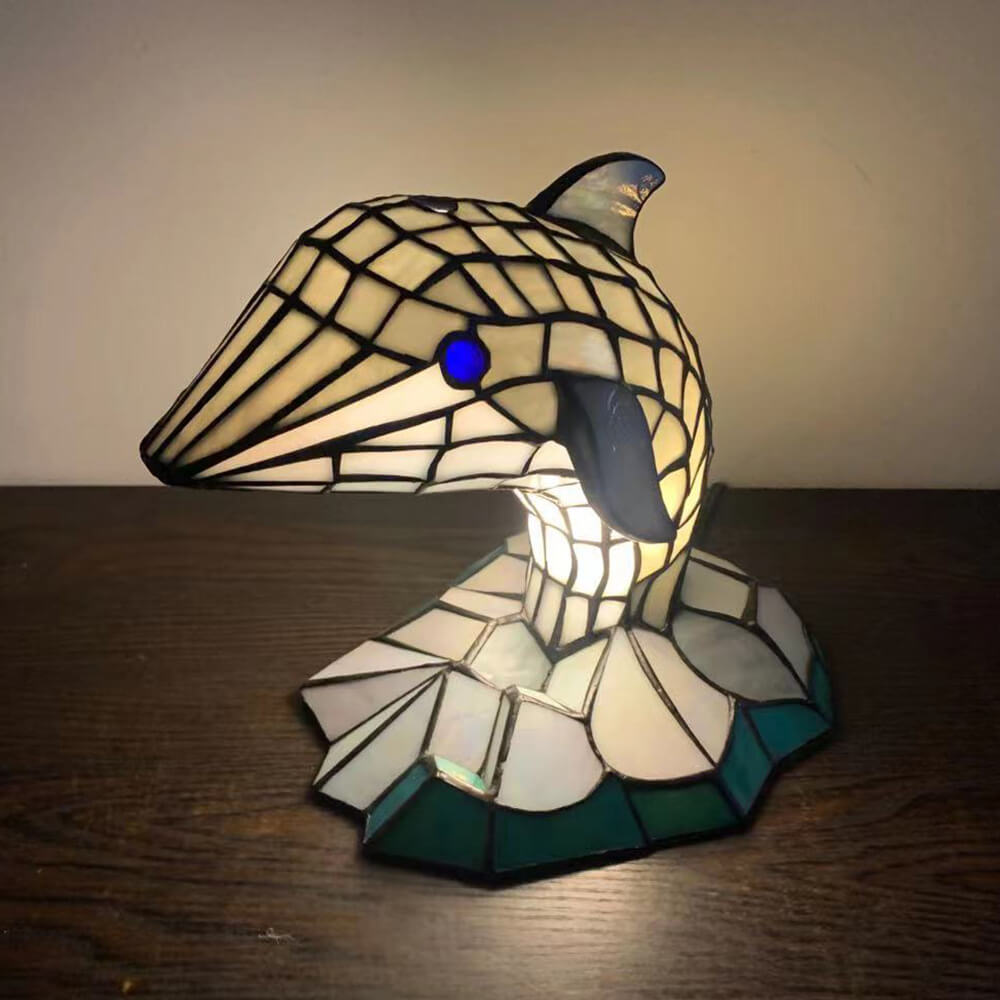 Premium Tiffany Stained Glass Animal Table Lamp - 1-Light Decorative Accent