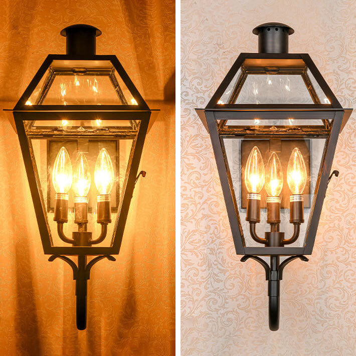 Premium Waterproof Iron 3-Light Outdoor Wall Lantern