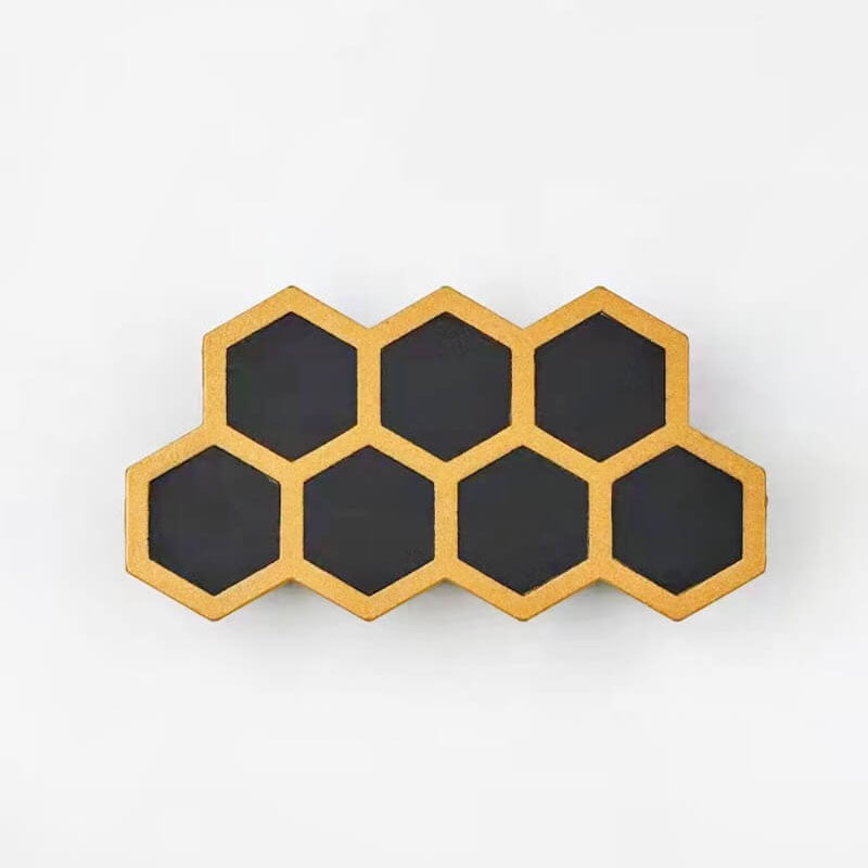 Premium Hexagonal Black and Gold LED Outdoor Wall Sconce