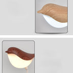 Nordic Bird Clip LED Night Light - USB Rechargeable Table Lamp