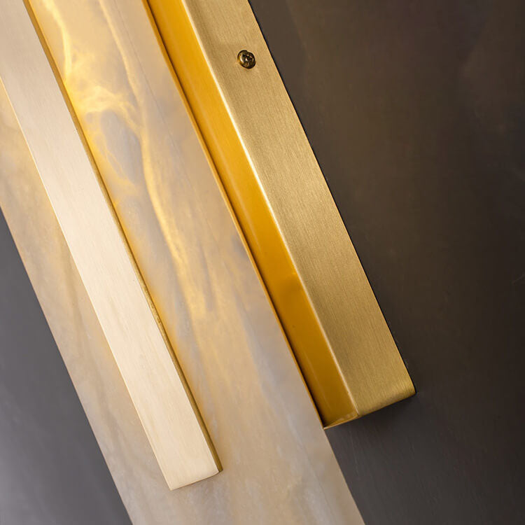 Premium Brass and Marble Oval LED Wall Sconce