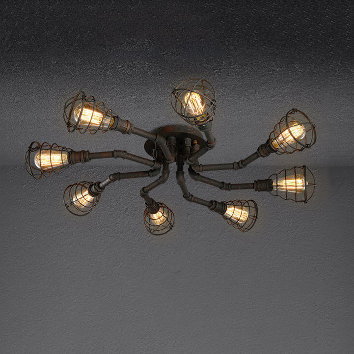 Industrial Round Iron Flush Mount