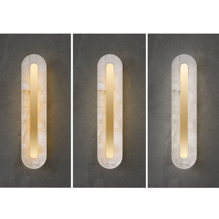 Premium Brass and Marble Oval LED Wall Sconce