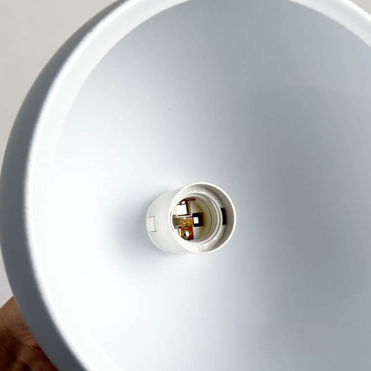 Contemporary Round Iron Pendant Light - Single Light, Solid Color