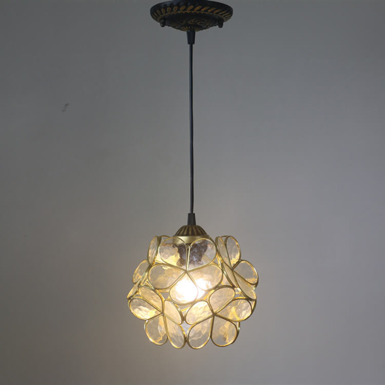 Premium Vintage Stained Glass Petal Pendant Light