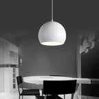 Contemporary Round Iron Pendant Light - Single Light, Solid Color
