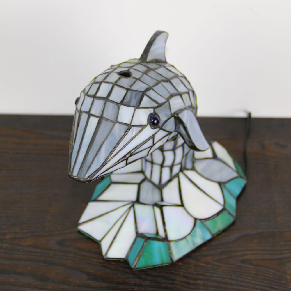 Premium Tiffany Stained Glass Animal Table Lamp - 1-Light Decorative Accent