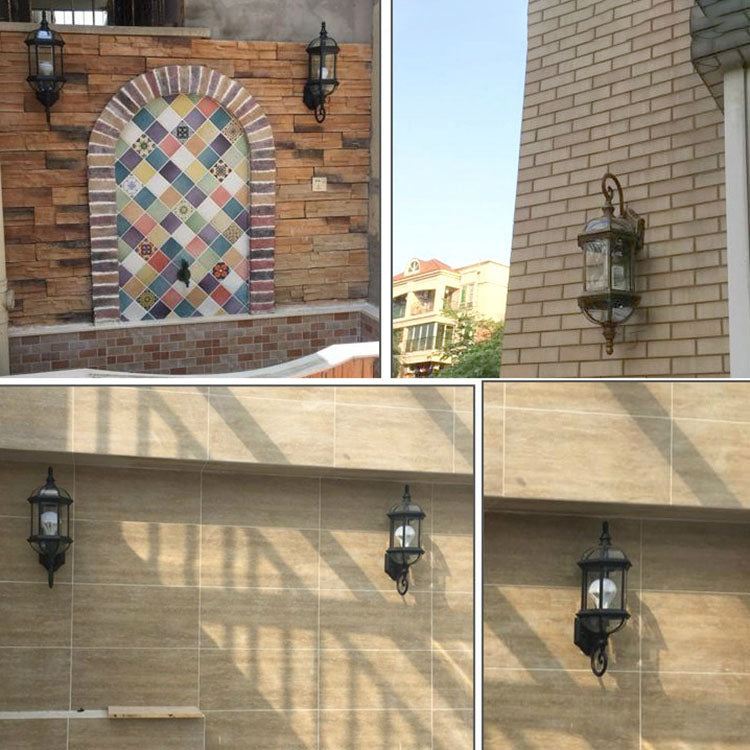 Vintage Waterproof Hexagonal Aluminum Glass Outdoor Wall