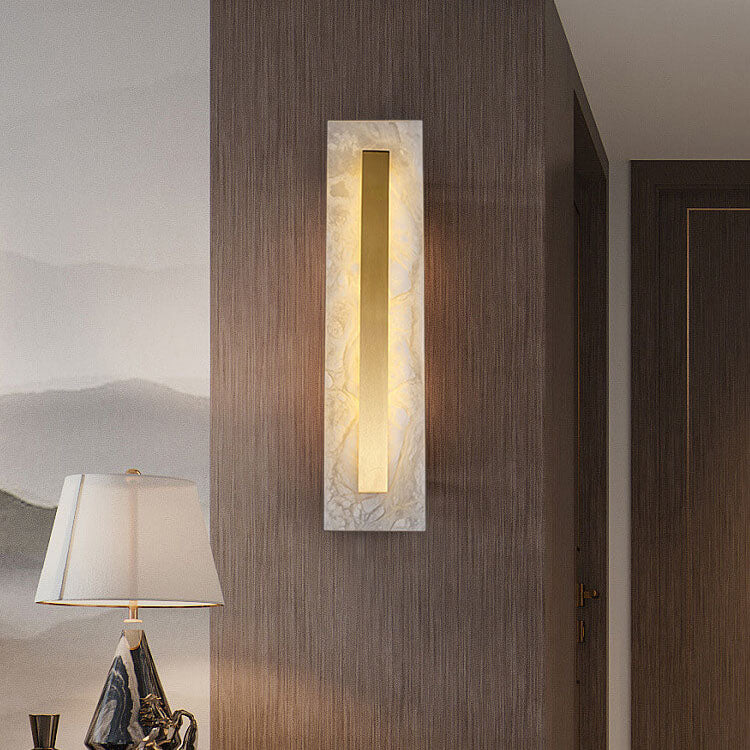 Premium Brass and Marble Oval LED Wall Sconce
