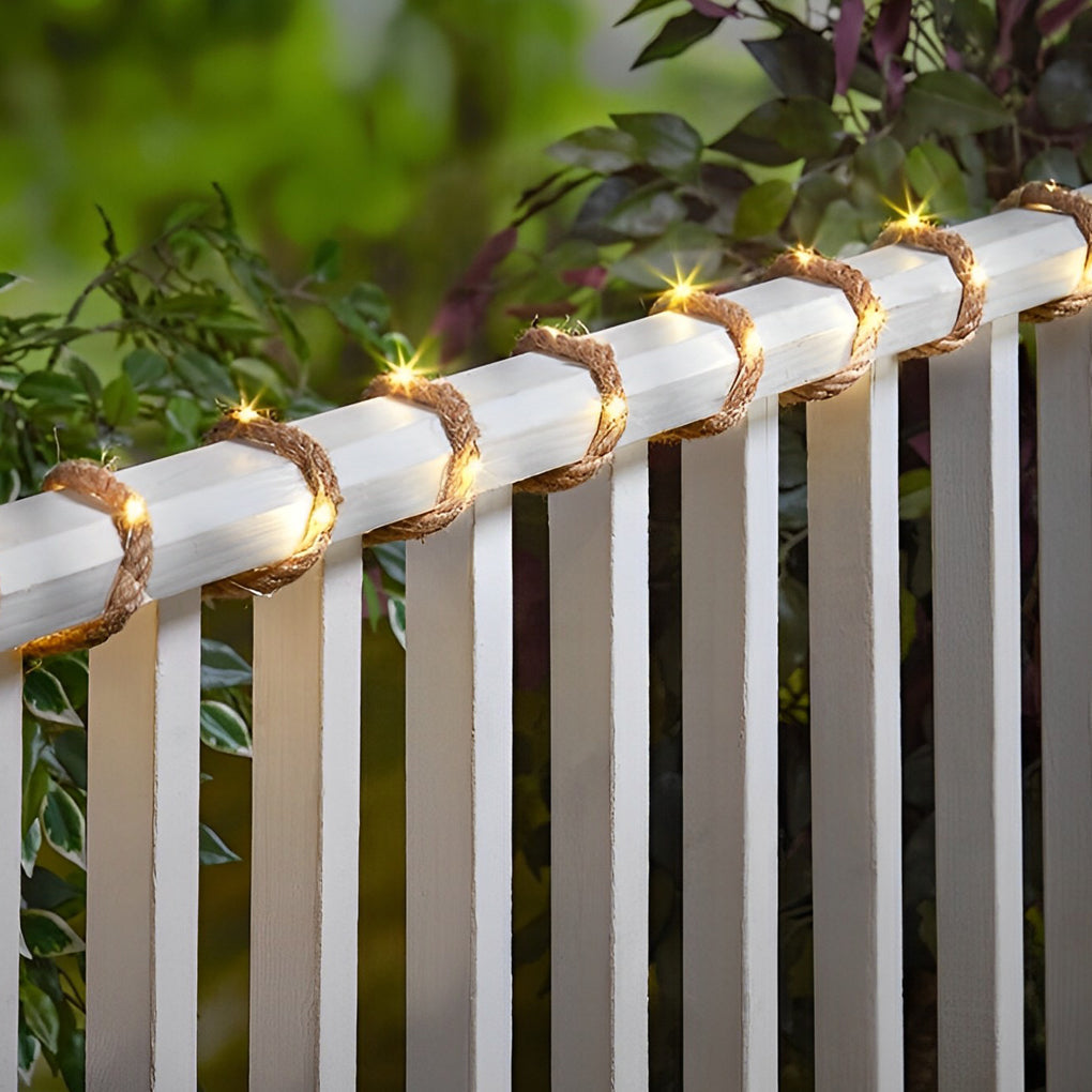 Retro LED String Lights with Hemp Rope Decoration