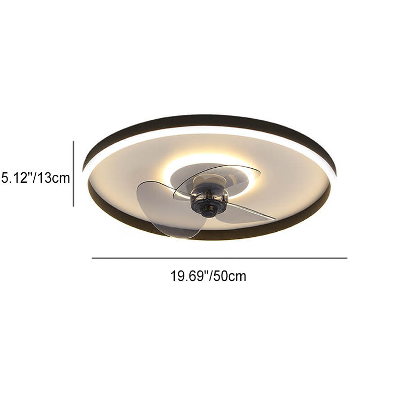 Minimalist Round Invisible LED Ceiling Fan Light