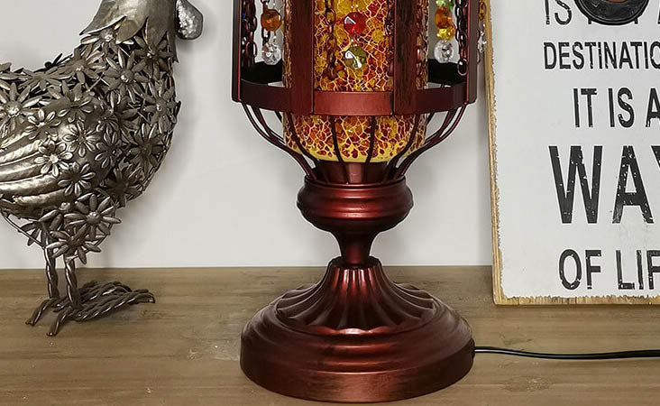 Turkish Stained Glass Table Lamp - Vintage 1-Light Design