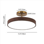 Minimalist Japanese Wood Grain Round LED Semi-Flush Mount