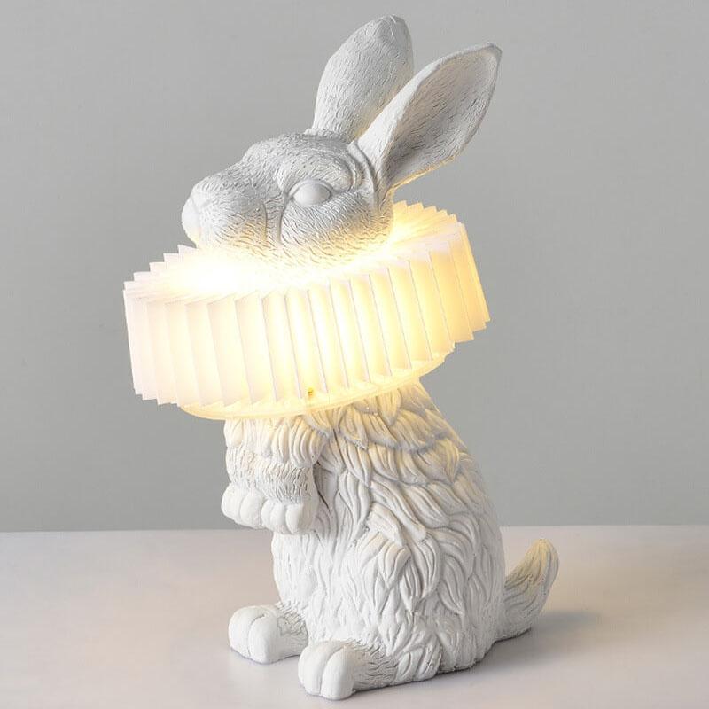 Contemporary Resin Rabbit LED Table Lamp