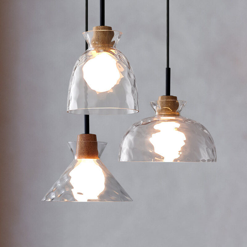 Nordic Rippled Glass Pendant Lamp