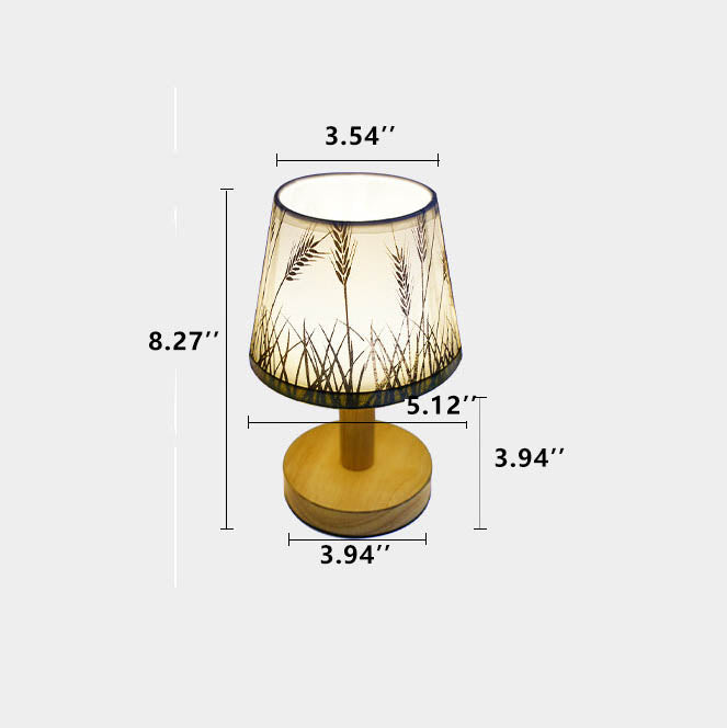 Premium Vintage Linen Drum Shade LED Table Lamp