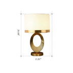 Elegant Fabric Table Lamp with 1-Light Ring Base