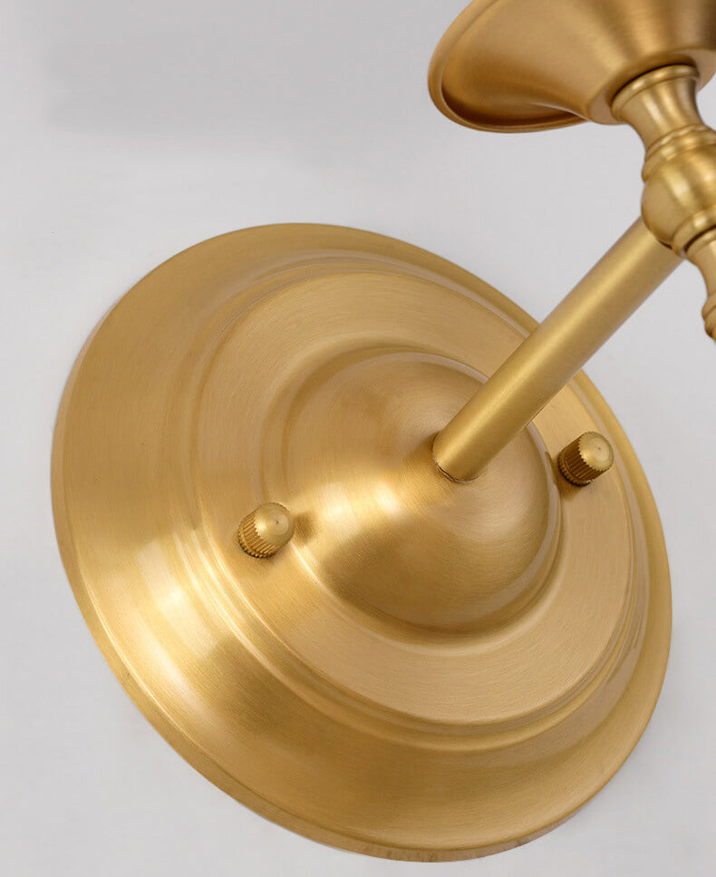 Contemporary Brass Wall Sconce, Fabric Shade