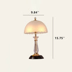 Premium Textured Glass Dome Shade 2-Light Table Lamp