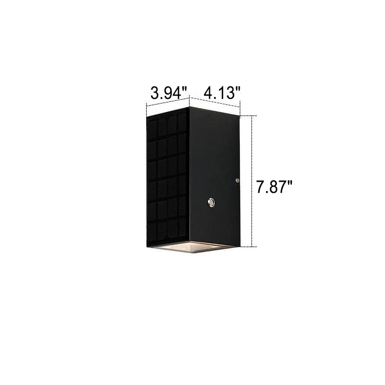 Premium Black Rectangular Solar LED Outdoor Wall Light
