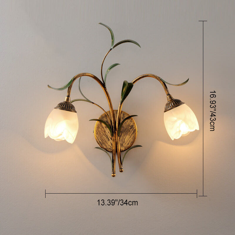 Glass Flower Wall Sconce
