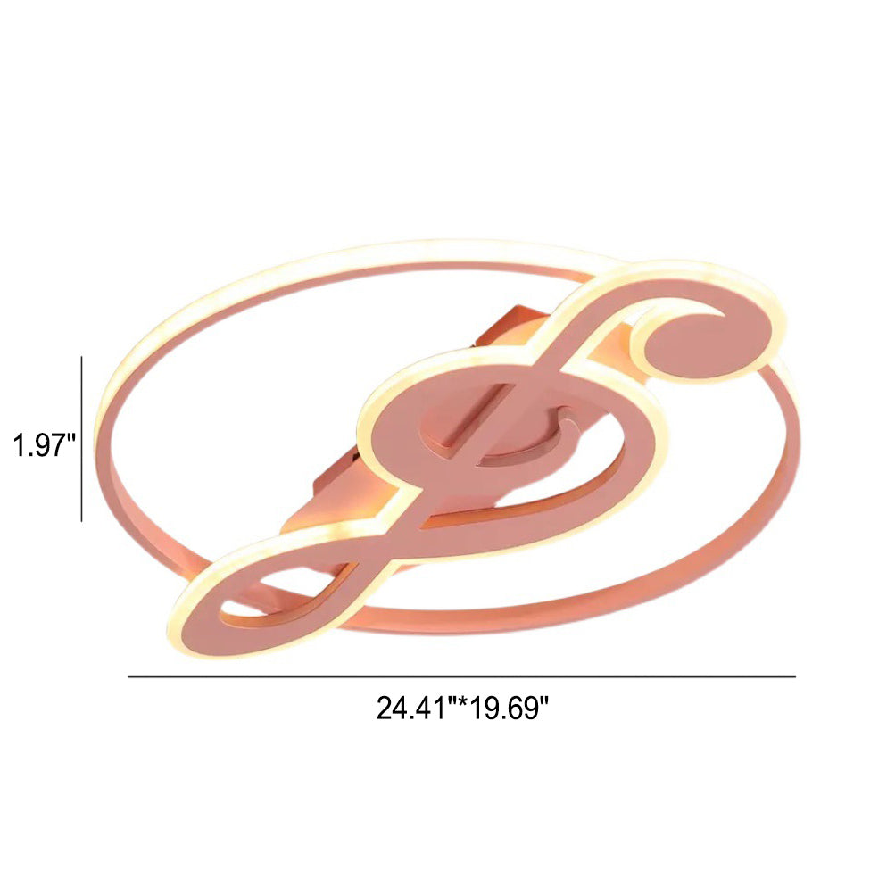 Nordic LED Ceiling Light with Music Notes Design