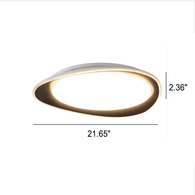 Contemporary Wood Grain Pebble LED Flush Mount Ceiling