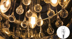 Elegant 6-Light Crystal Chandelier with Modern Glass Shade