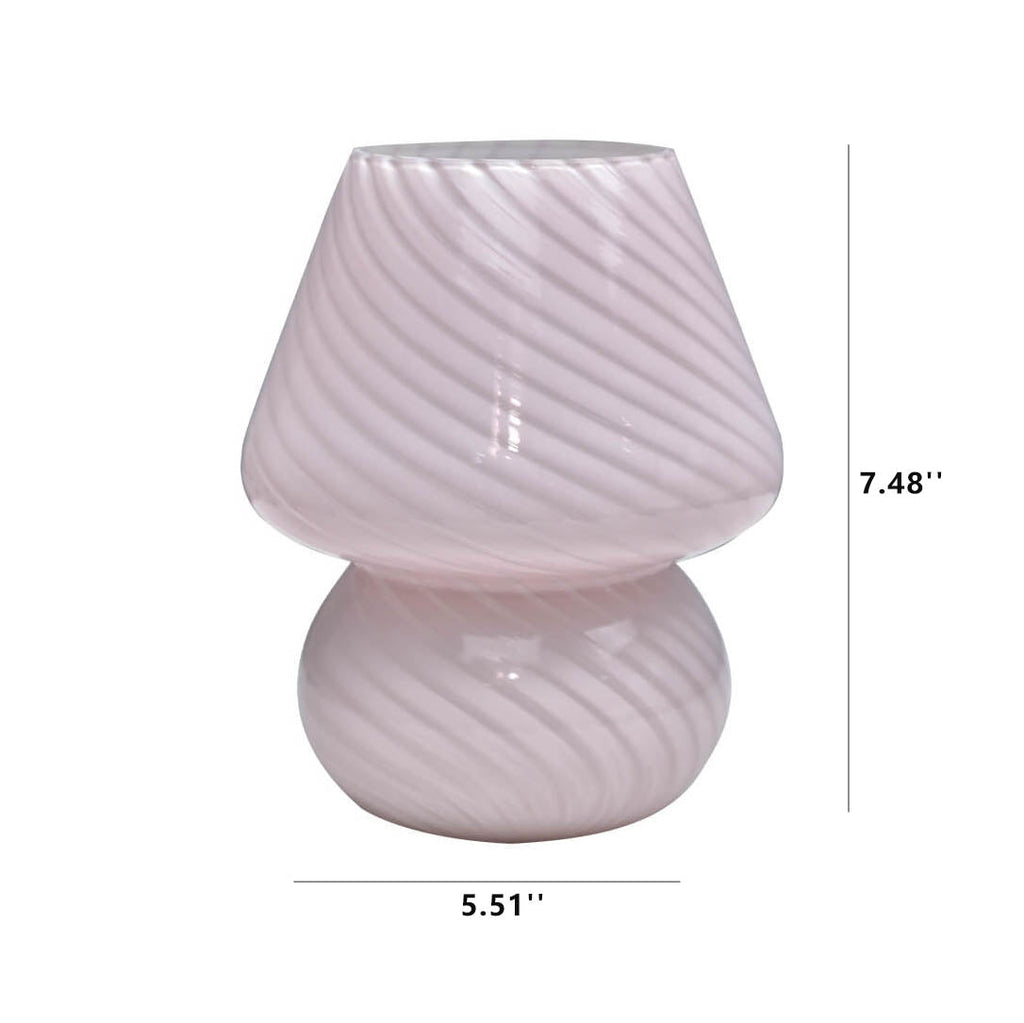 Vintage Glass Mushroom LED Table Lamp - 1-Light Night Light