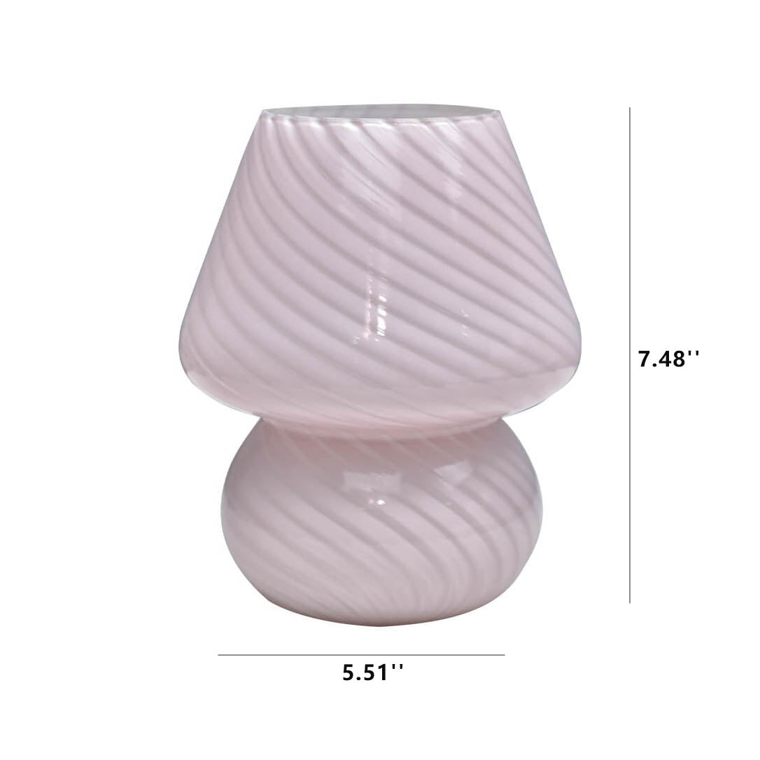 Vintage Glass Mushroom LED Table Lamp - 1-Light Night Light