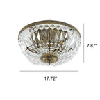 Vintage Crystal Flush Mount Ceiling Light - 4/6 Lights