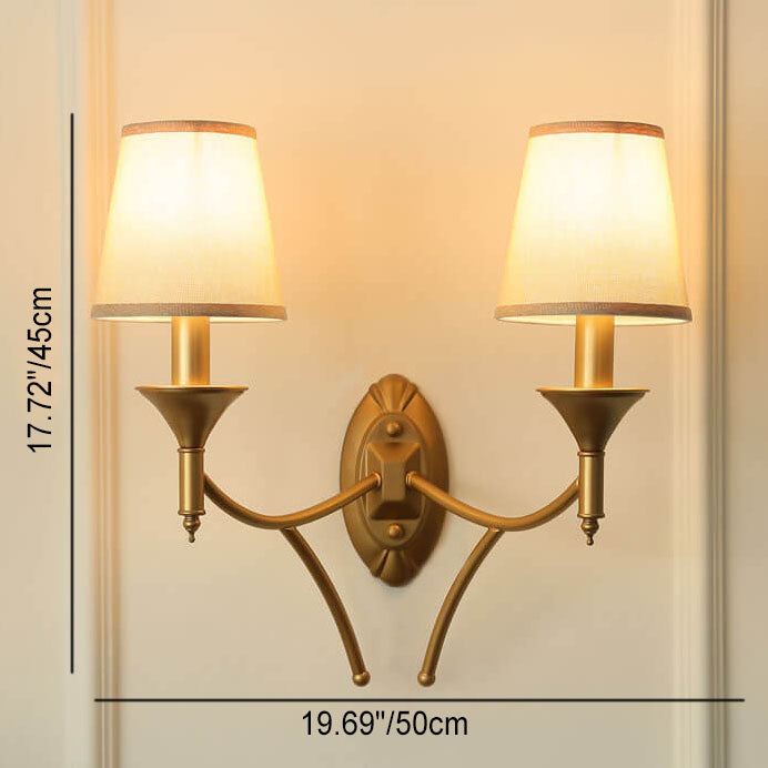 Iron & Fabric Mushroom Wall Sconce
