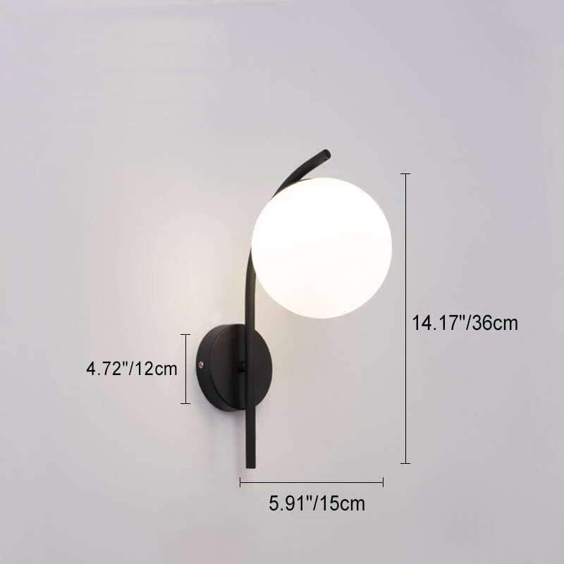 Modern Arc Glass Globe Wall Sconce