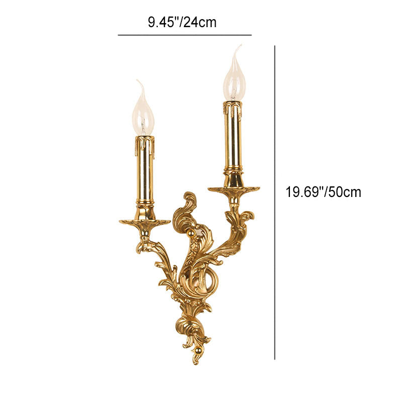 Vintage French Brass Wall Sconce