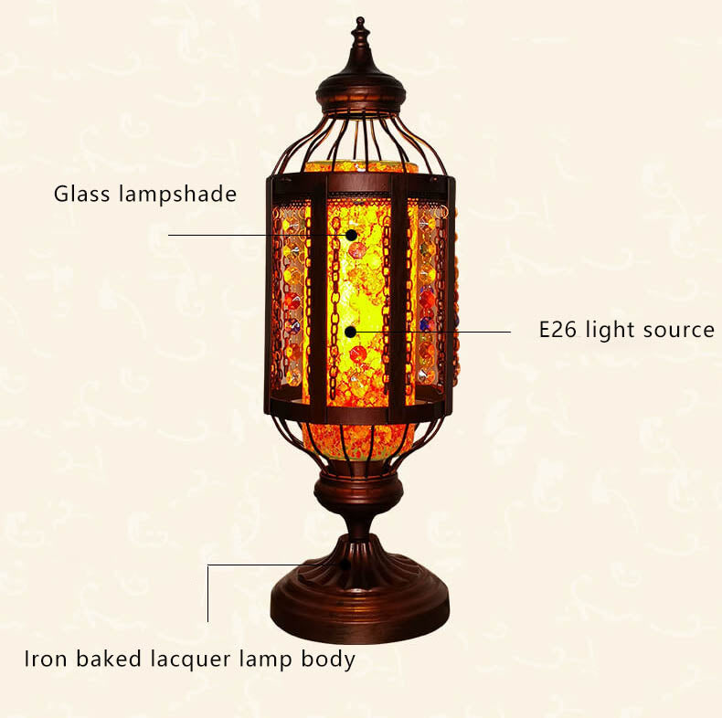 Turkish Stained Glass Table Lamp - Vintage 1-Light Design