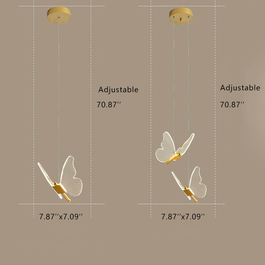Elegant Acrylic Butterfly LED Pendant Light