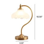 Elegant Vintage Brass Table Lamp with Glass Petal Shade - 1 Light