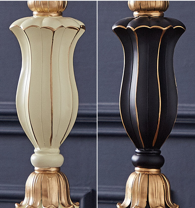 Classic Round Fabric and Resin Table Lamp - 1 Light
